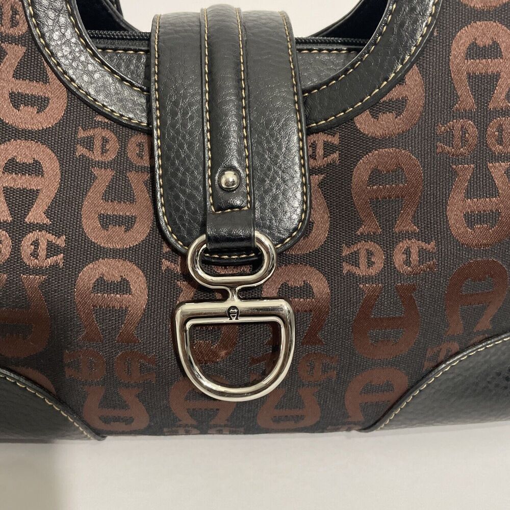 ETIENNE AIGNER Handbag: Brown Canvas Signature Logo Collection - Picture 2 of 16
